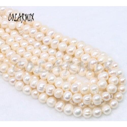 5 strands Natural pearl stone beads potato shape polish 8-9 mm 13" strands handcrafted jewelry finding beads 9002
