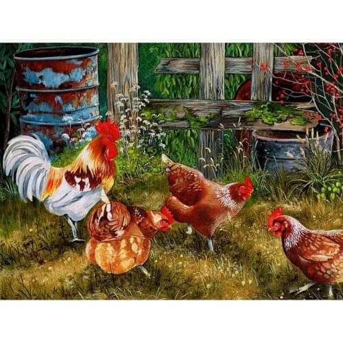 5D Diy Diamond Painting Chicken Full Square Round Drill Diamond Embroidery Animal Diamond Mosaic Picture Of Rhinestones