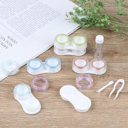 6PCS/ Set Unisex Contact Lens Case Box 6 Boxes Simple Transparent Leakproof Portable Storage Eye Care Kit Organizer Container