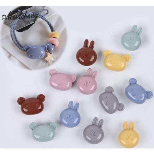 Acrylic Luxury Cute Cartoon Character Rabbit Bear Beads for DIY Jewelry Making Ornament Headwear Hair Loop Headrope Accessory