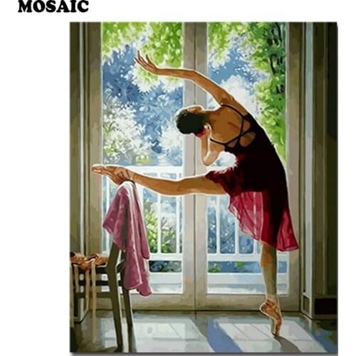 DIY 5D Diamond Painting The Morning Girl Practicing Ballet Cross Stitch Diamond Embroidery Patterns rhinestones Diamond mosaic