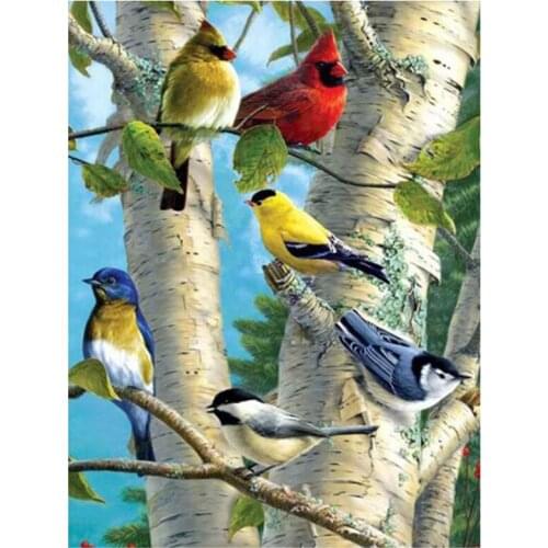 5D DIY Birds Diamond Embroidery Animals Mosaic Rhinestone Cross Stitch Full Drill Diamond Painting Home Decoration FH927