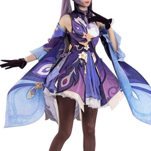 Anime Game Genshin Impact Keqing Cosplay Costume Fancy Carnival Halloween Women Lolita Outfit Costume Adult Women