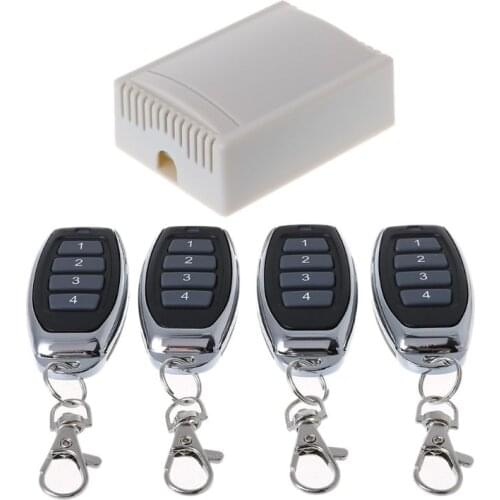 1Set 433Mhz DC12V 4CH RF Wireless Remote Control Receiver Module for Gate Lamp BX0E