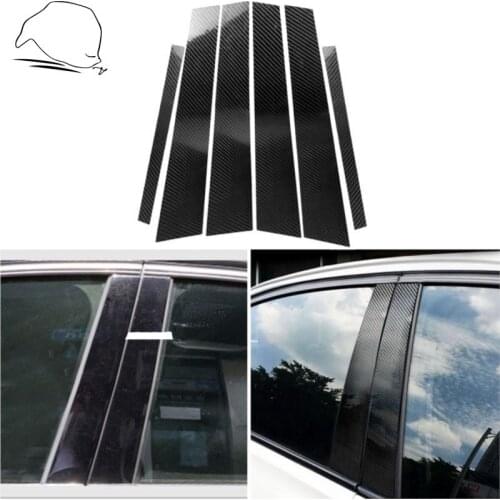 For BMW 3 Series F30 2013-2017 Carbon Fiber Car Window B-pillars Molding Trim Car Styling Stickers Accessories