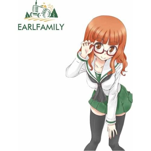 EARLFAMILY 13cm x 6.5cm for GIRLS und PANZER Takebe Saori Car Stickers Personality Decals Waterproof Camper Graffiti Decoration