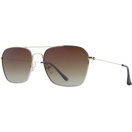 CLAES Campanelli Brown Polarized Metal Sunglasses