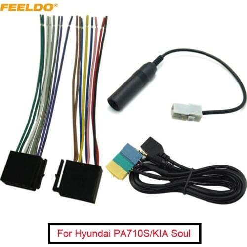 FEELDO 1Set Antenna Adapter Suite Set For Hyundai PA710S/KIA Soul Radio/CD/MP3 AUX/USB/Power Harness #AM3240