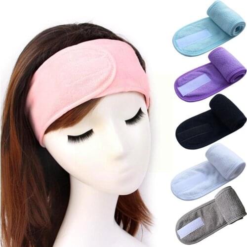 Cosmetic Wrap Tiara Turban Face Wash Adjustable Yoga Toweling Accessories Headbands Bath SPA Salon Makeup Women Hairband W6Y2
