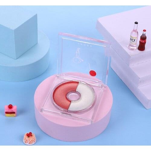 Creative Cute Donuts 2 Color Blush Highlight Shadow Repair One Tray Of Natural Brightening Shading Powder Beginner Makeup TSLM1