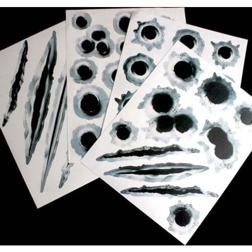 Hot 1Pcs 3D Bullet Scratch Realistic Bullet Hole Waterproof Stickers Hole Funny Decal Car-covers Motorcycle Car Stickers