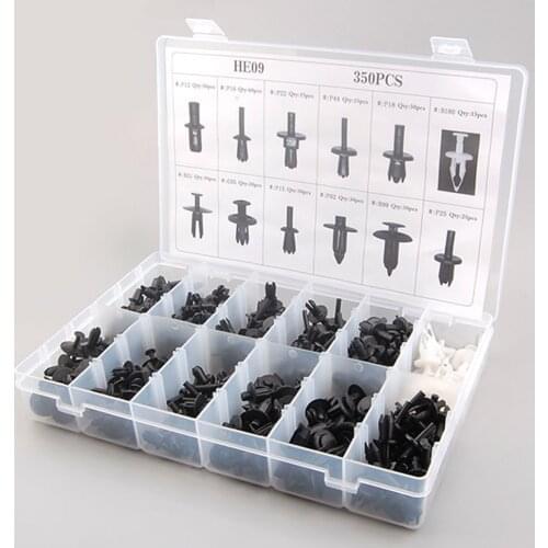 BBQ@FUKA 350Pcs New Car Push Pin Rivet Trim Clip Panel Moulding Clips Assortments Kit Fit for Volvo BMW GM Ford Toyota Honda ect