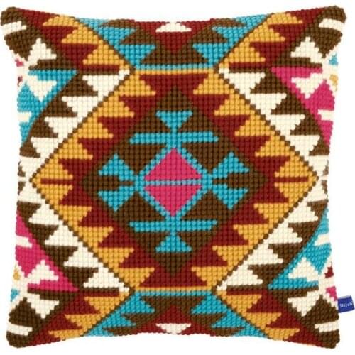 Lattice Latch Hook Pillow Sets Forest Style Cushion Embroidered Crafts Latch Hook Rug Kits DIY For Punk Stripes Needlework