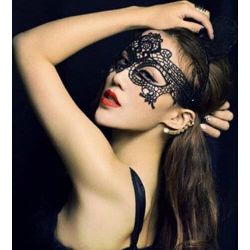 New Arrival Black Girls Women Sexy Lady Lace Mask Cutout Eye Mask for Masquerade Party Fancy Dress Costume