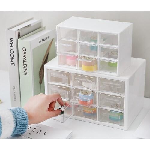 Office Supplies Stationery Organizer Desk Storage Box 9 Drawers Stationery Holder Desktop Organizer Box For Office