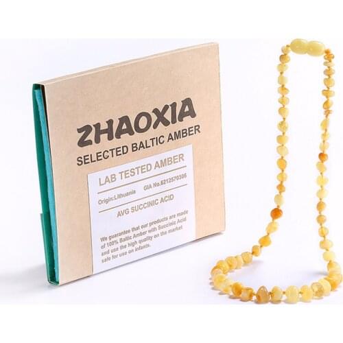 Baltic Amber Teething Necklace/Bracelet for Baby(Butterscotch) - Handmade in Lithuania - Lab-Tested Authentic - 3 Sizes