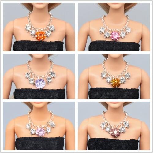 Crystal Bead necklace Jewelry Ornaments / Doll Accessories DIY Cosplay For Baby Toy 1/6 Xinyi Barbie FR Doll, barbie accessories