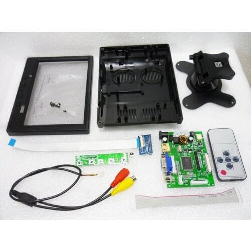 Plastic case for 7inch HSD070PWW1 1280*800 lcd + HDMI+VGA+2AV driver board RTD2660H + Car rear view