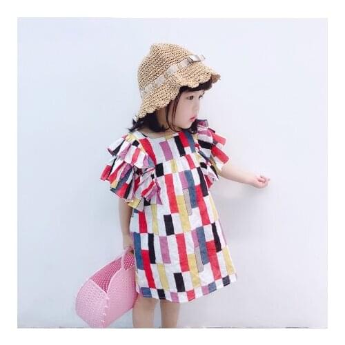 Girls Dress ChildrenS Dresses Striped-Paneled Chiffon Summer Dresses Princess Dress Girls Fall Dress