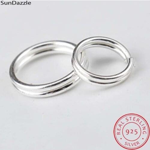 Genuine Real Pure Solid 925 Sterling Silver Double Open Jump Rings Split Ring Making Key Chains Jewelry Findings Accessories