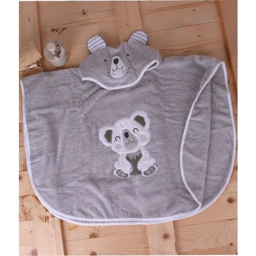% 100 Cotton Hooded Koala Ponchos/Hooded for 2-4 Years Childrens bath towel/Kids beach towel/Infant ponchos