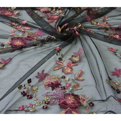 POp35-51 textiles boutique clothing embroidery the fabric professional light silk cloth wholesale polyester transparent network