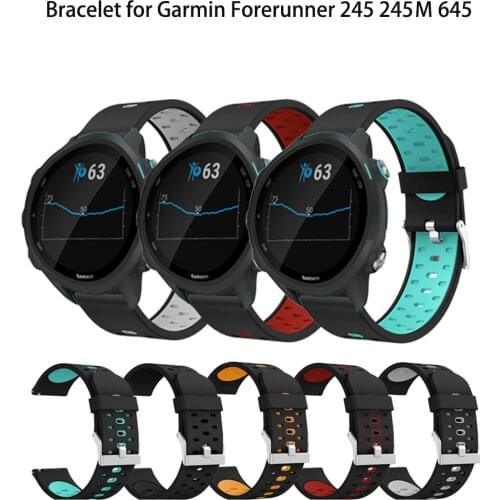 For Garmin 245 wrist band Strap Silicone Watch Band Sports Strap For Forerunner 245M/645/Vivoactive3/Vivomove HR watch Bracelet