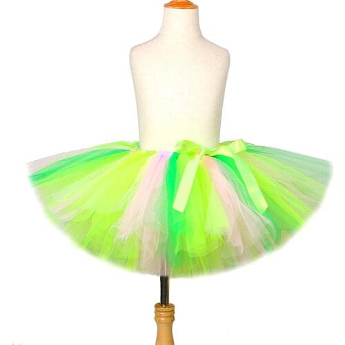 Pink Green Girls Tutu Skirt for Toddler Kids Fluffy Tutus Costume Baby Girl New Year Tulle Skirts Children Dance Ball Gown 0-14Y