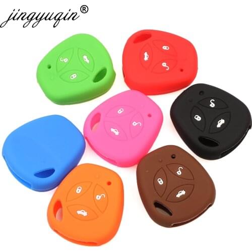 Jingyuqin Silicone Rubber Car key Case For Lada Largus 4X4 Kalina Granta Priora Soft Silica Gel Protection Key Cover