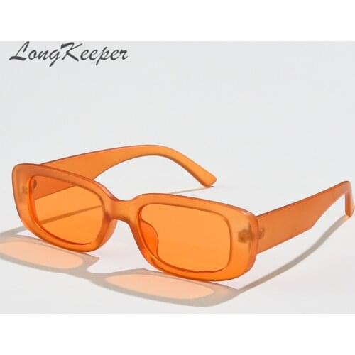 LongKeeper 2020 Vintage Rectangle Sun Glasses Luxury Brand Travel Sunglasses Women Men Square Oculos Lunette De Soleil Femme