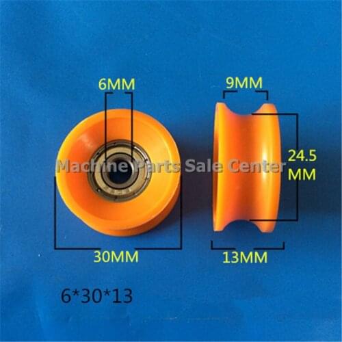 SWMAKER 6*30*13-9mm U type plastic nylon package pulley with bearing 625 for flat Flat roller wheel
