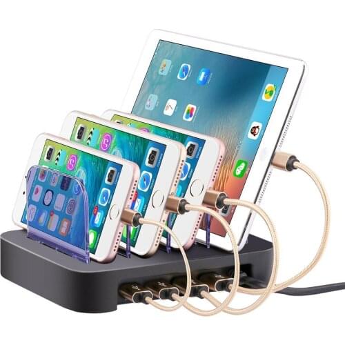 Universal Detachable USB Charging Station, show wish 6.8A Stand Mounts holder charger 4-Port Desktop charge Dock docking station