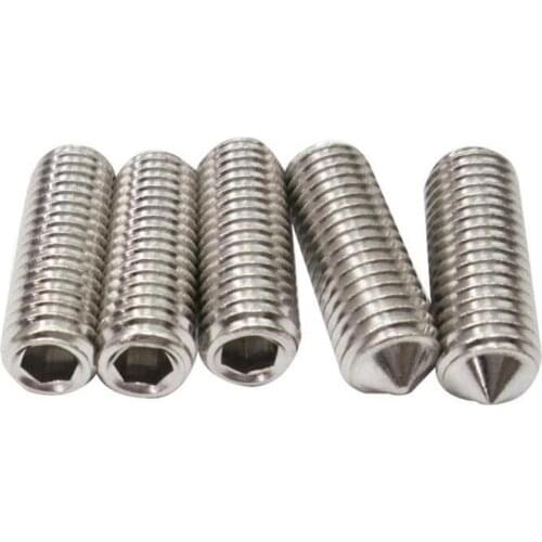 M6 Pitch 1.0 mm Length 5/6/8/10/12/16/20/25/30/35/40mm Hex Allen Socket Set Screw 304 Stainless Steel Grub Screw DIN914