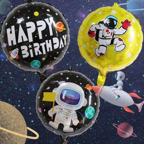1Pcs Outer Space Party Astronaut Rocket Ship Foil Balloons Galaxy/Solar System Theme Party Boy Kids Birthday Party Decoration