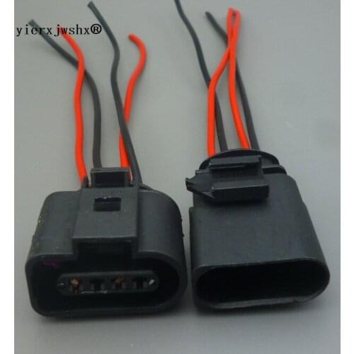 Yierxjwshx 4 Pin way 1.5mm Auto Temp sensor plug waterproof Electrical Wire connector for VW car truck 1J0973804 1J0973704