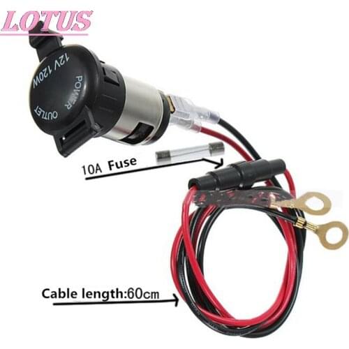 12V, 24V, 120W lighters, waterproof power supplies, motorcycle and marine car lighter plugs, fuses and cable metal torches 1pc