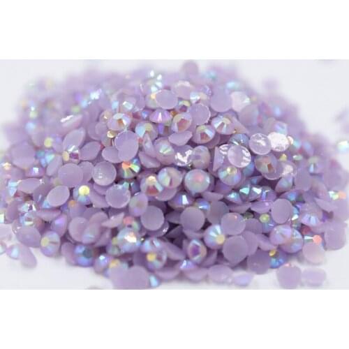 Jelly Light Amethyst AB 2~6mm Flatback стразы Resin Non hotfix Rhinestones in Bulk Package Nail Art Decoration for Garment