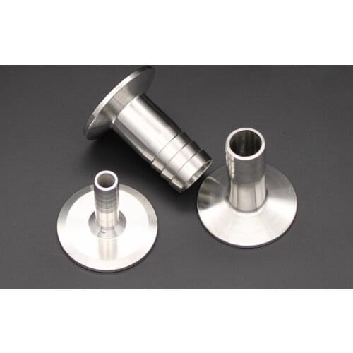 0.5" 1" 1.5" to 6/8/10/12/14/16/19/25/38/45/51/57/63mm Hose Barb SUS304 Stainless Steel Sanitary Tri-Clamp Hosetail Home Brew
