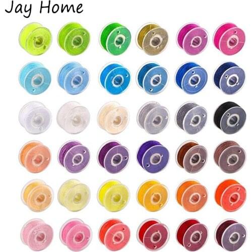 36Pcs Plastic Sewing Machine Bobbins Assorted Colors Sewing Threads Bobbins for Hand and Sewing Machine DIY Sewing Tools