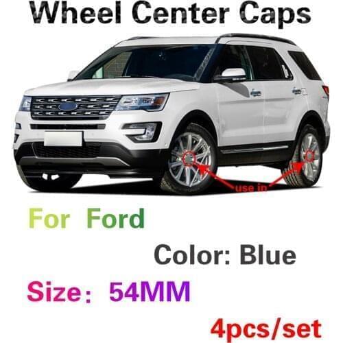 4x 54mm Blue 6M211003AA Auto Accessories Car Wheel Center Cover Hub Cap For Ford Focus 2 3 Mondeo Escap Kuga Edge Fiesta Fusion