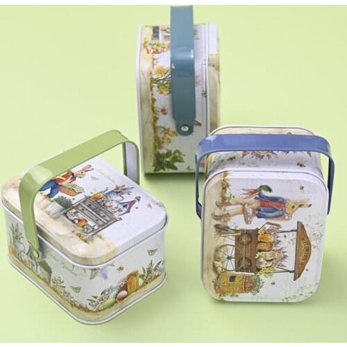 6 Styles Easter Theme Decorative Tinplate Case Easter Day Accessory Candy Boxes Tinplate Box Carft Packing Case Cookie Container