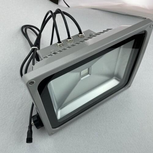 60W COB RGB DMX flood light,AC85-265V input;IP65;controlled by dmx controller directly;size:L300XW230XH150mm