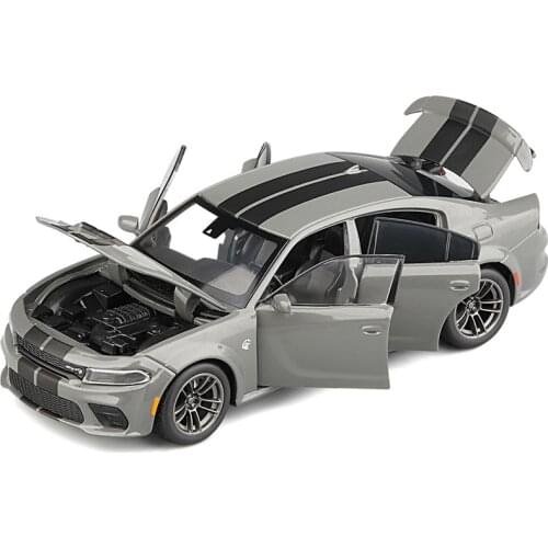 1/32 Alloy Shock Absorber 2020 Charger Model Toy Car Simulation Front Wheel Steering Die Cast Sound Light Toys Vehicle For Gifts
