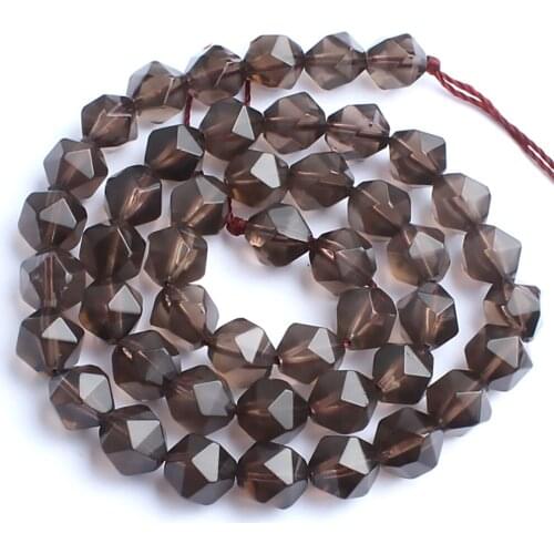 Natural Stone Beads Faceted Smoky Quartzs Loose Beads For Jewelry Making 6/8/10mm Spacer Beads Diy EDC Prayer Beads