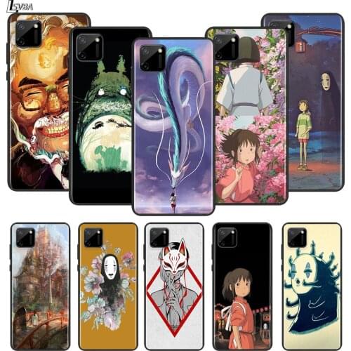 Japanese Hot Anime Spirited Away For OPPO Realme Narzo 20 C2/3/11/12/15/17 X2 X3 X7 XT X50 Q2i V3 V5 V15 Pro Black Phone Case