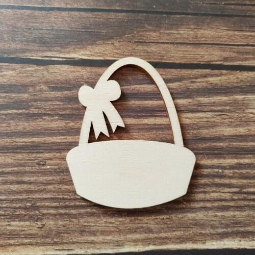 10pcs Wooden Easter Basket Unfinished Wood Spring Decor Laser Cut Craft Easter Party Decoration Natural Rustic Decors
