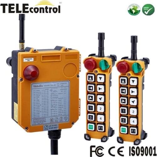 Telecontrol 12 two-step push buttons multiple control system 2 transmitters wireless radio crane remote control station F24-12D