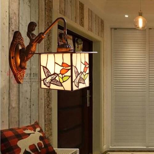 European lamp classic bar corridor entrance garden bathroom mirror front wall lamp Mermaid American wall lamp