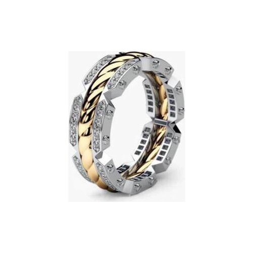 Huitan Noble Classic Punk Finger Rings Two Tone Tyre Shaped Design Euro Stylish Unisex Accessories Rings Wholesale Lots&Bulk