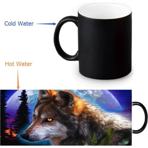 3D Printed Wolf Customize Design Water Coffee Mug Ceramic Magic Mugs 350ml/12oz